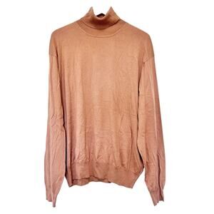 Orvis Tan Silk Cashmere Turtleneck Sweater Sz XL